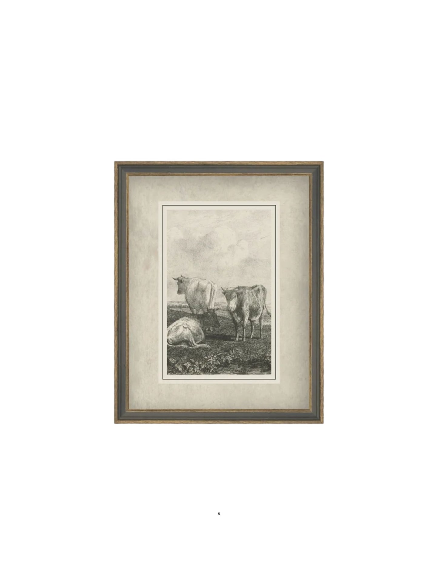 Cattle Sketch Framed Picture