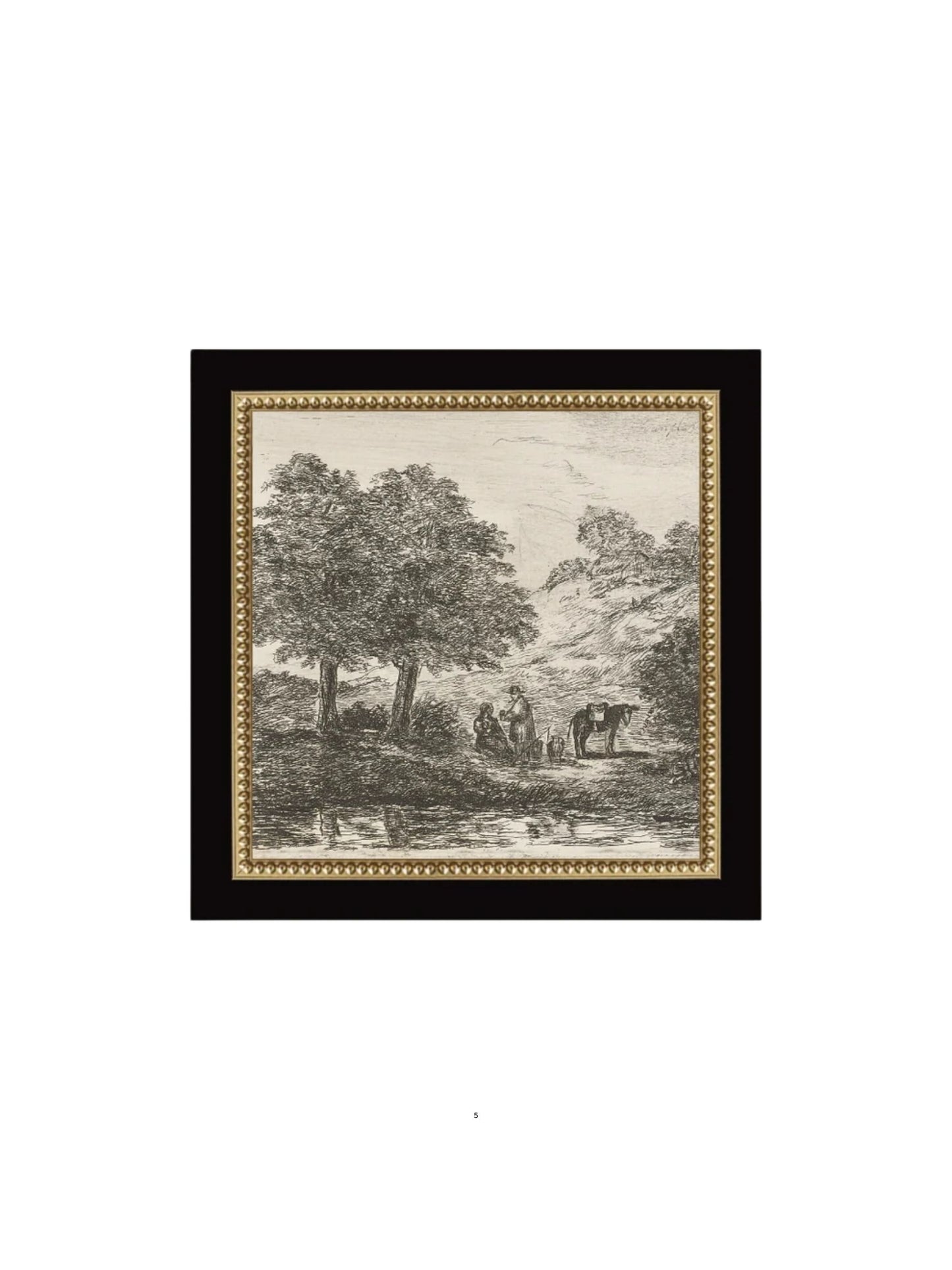 Landscape with Family under Tree Framed Picture
