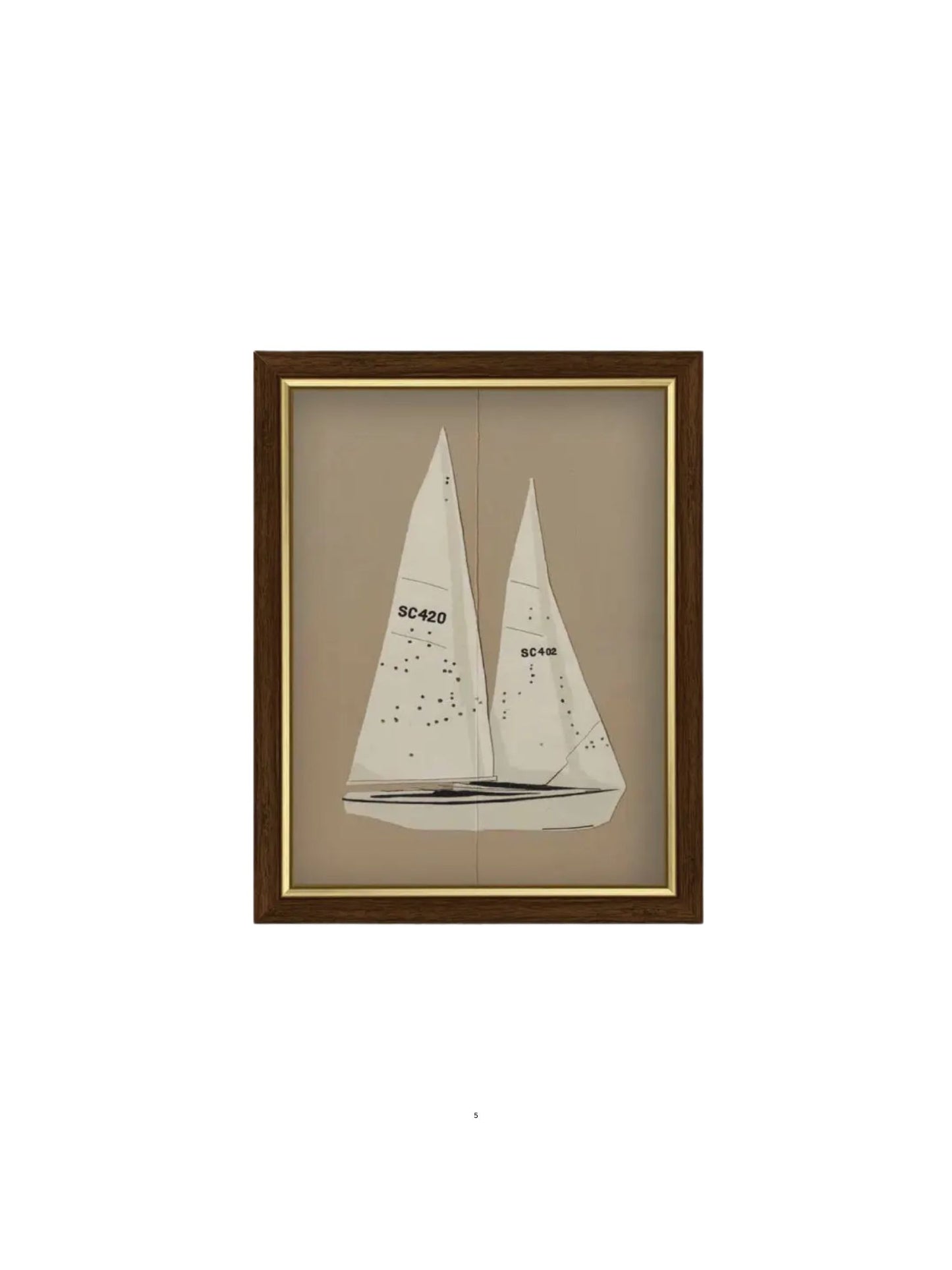 Sailboat Illustration Framed Picture