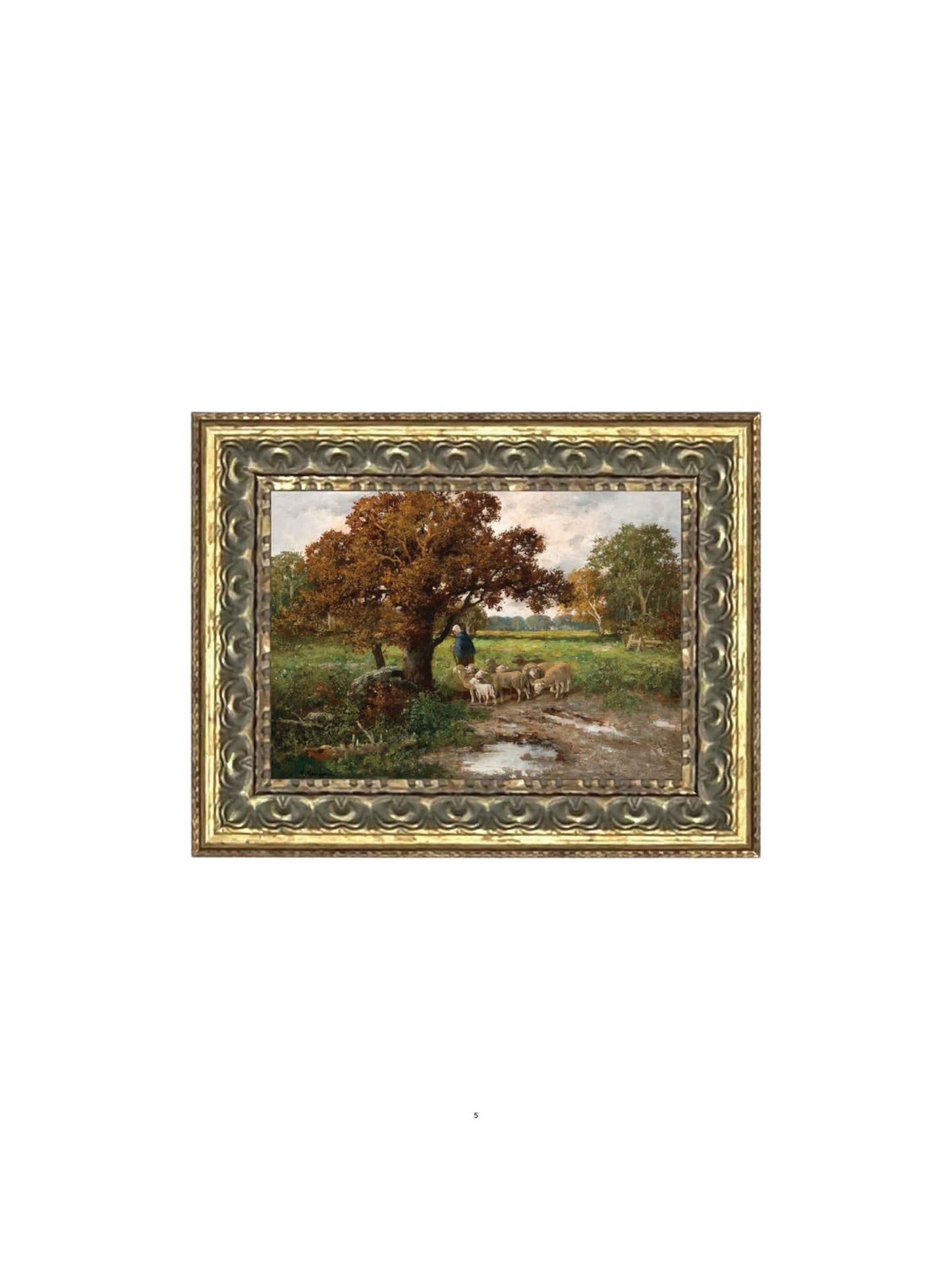 Shepherd with Flock Framed Picture