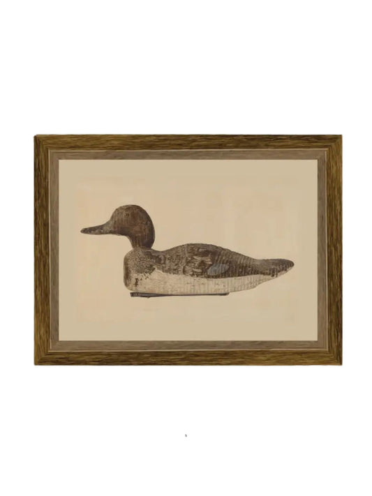 Wooden Duck Decoy Framed Picture