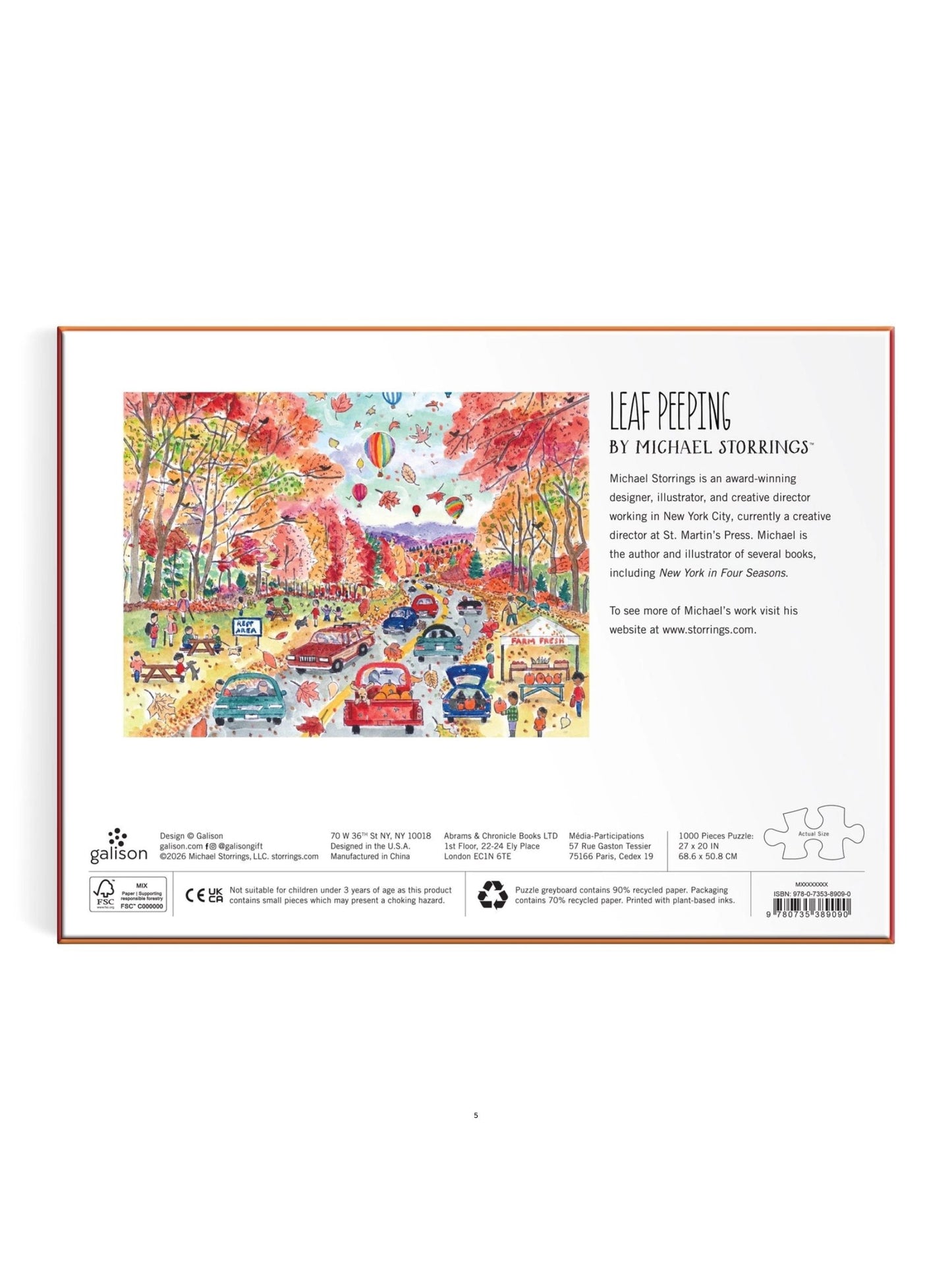 Michael Storrings Leaf Peeping 1000 Piece Puzzle