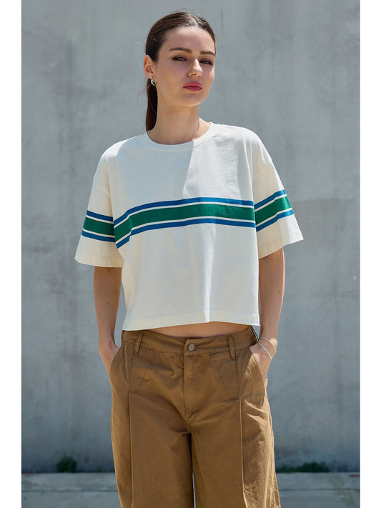 Retro Stripe Boxy Tee