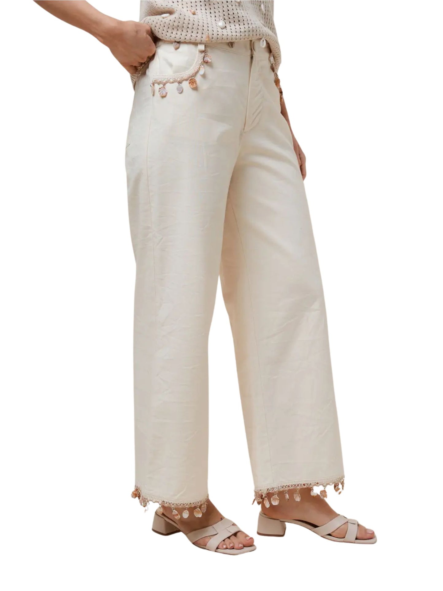 Shell Embellished Pants