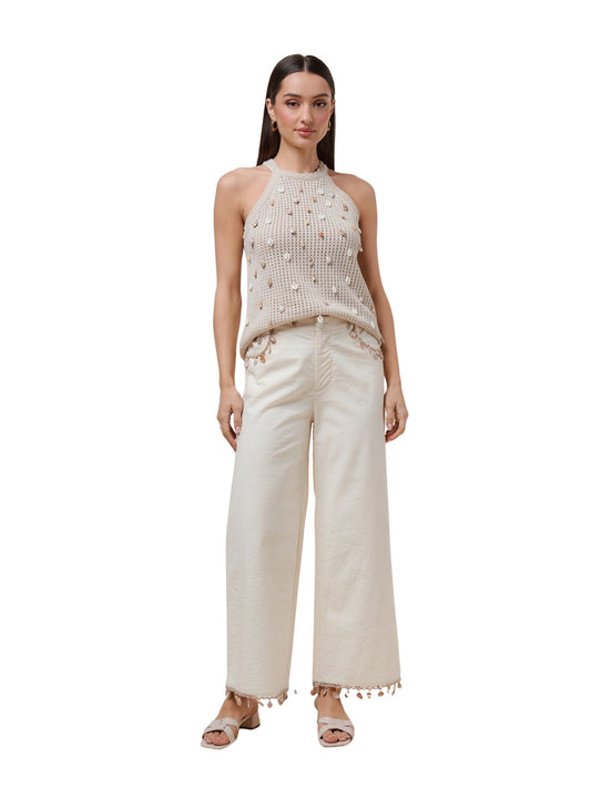 Shell Embellished Pants