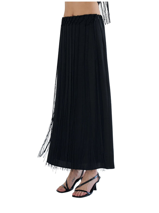 Fringe Detail Maxi Skirt