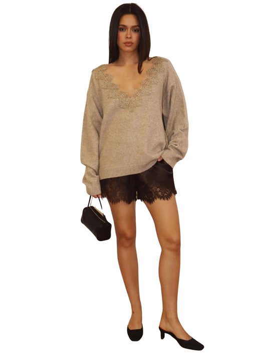 Lace Trim Sweater