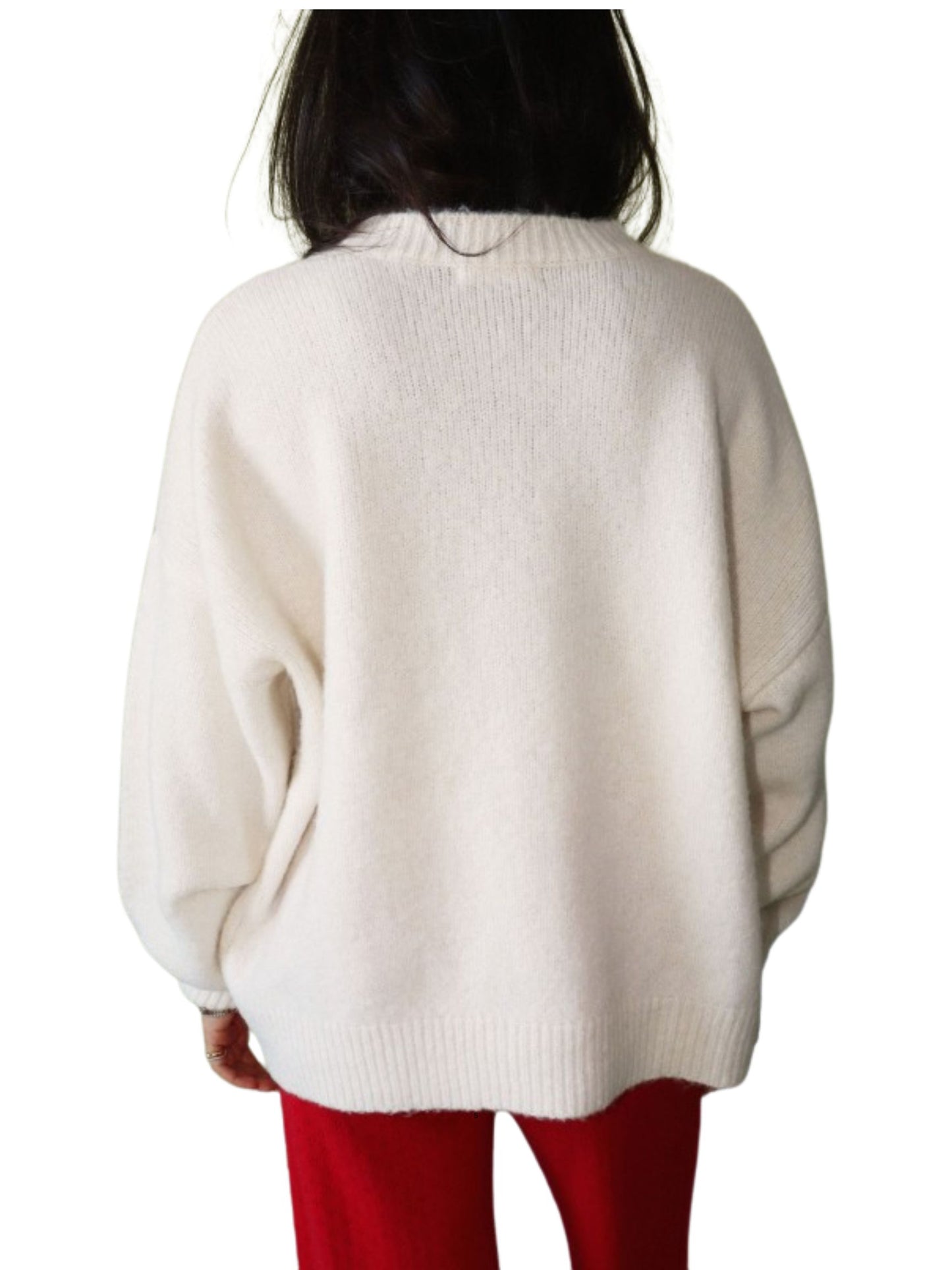 Sailboat Knit Fuzzy Sweater