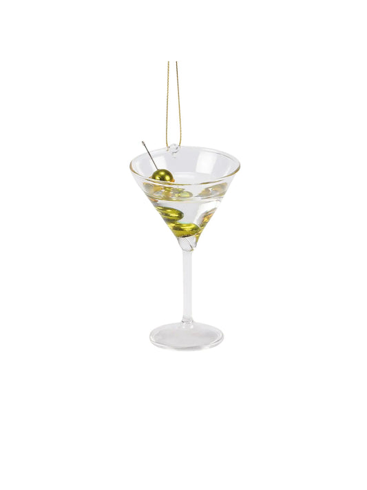 Glass Olive Martini Ornament