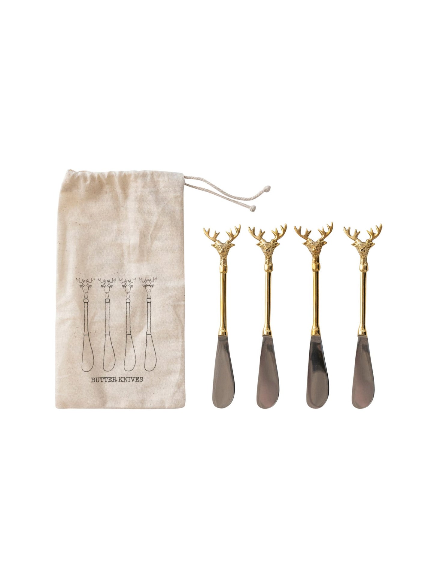 Stainless Steel and Brass Canape Knives