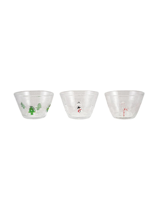 Glass Bowl with Embedded Holiday Icons