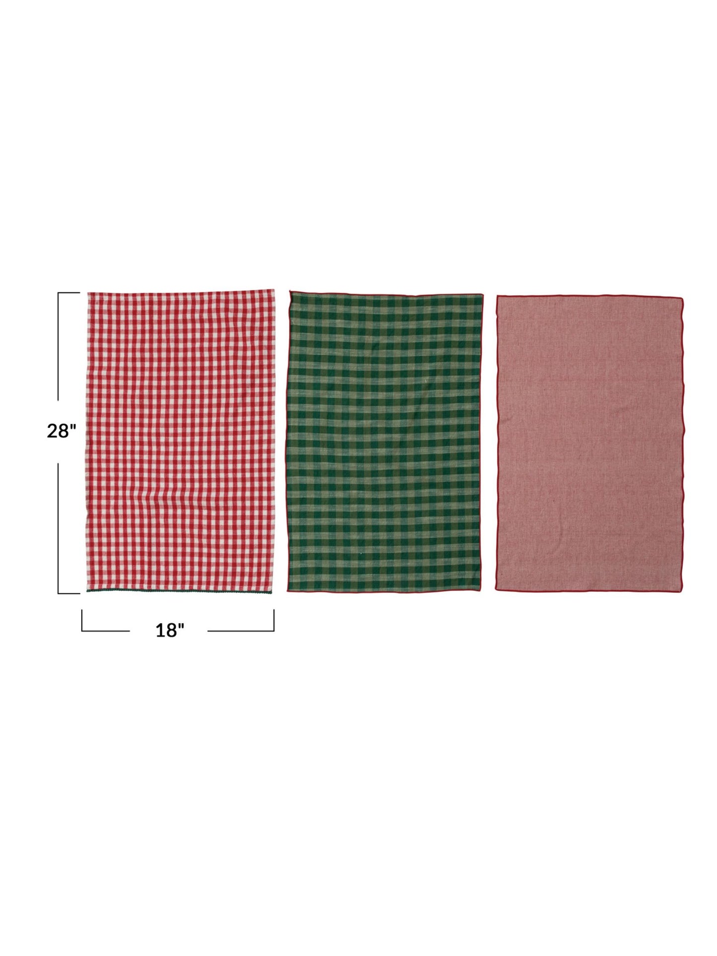Holiday Woven Cotton Tea Towels - Set of 3