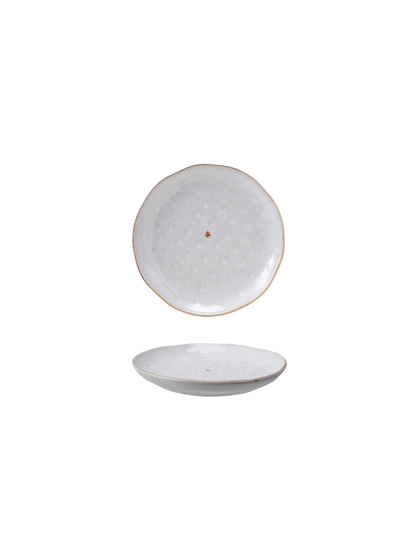 Debossed Stoneware Plate & Gold Electroplating