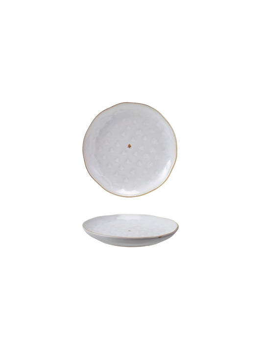 Debossed Stoneware Plate & Gold Electroplating