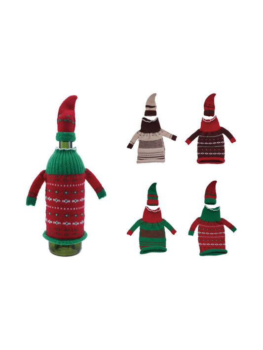 Knit Fabric Hat & Sweater Bottle Topper