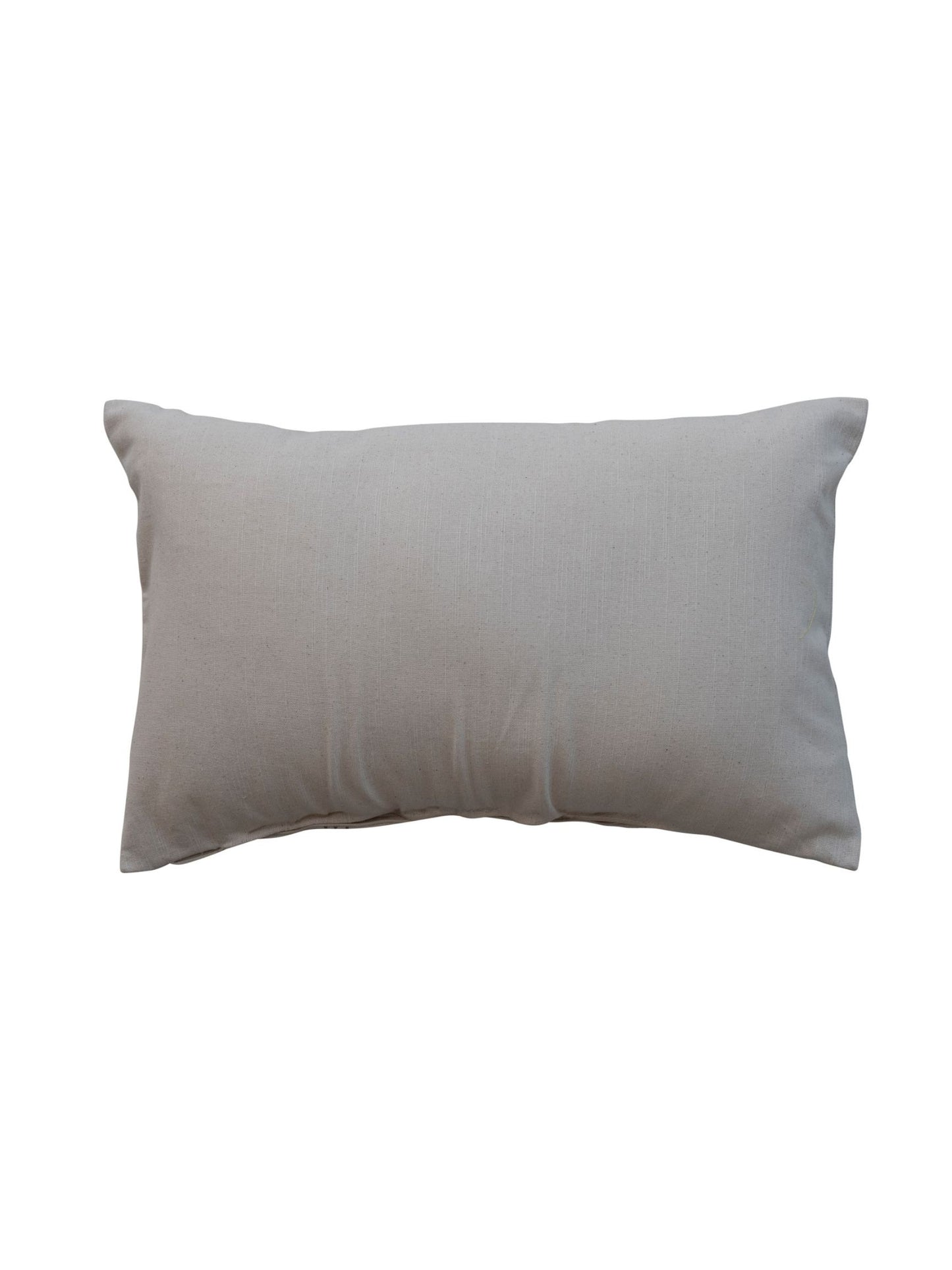 Cotton Lumbar Pillow w/ Mistletoe Pattern