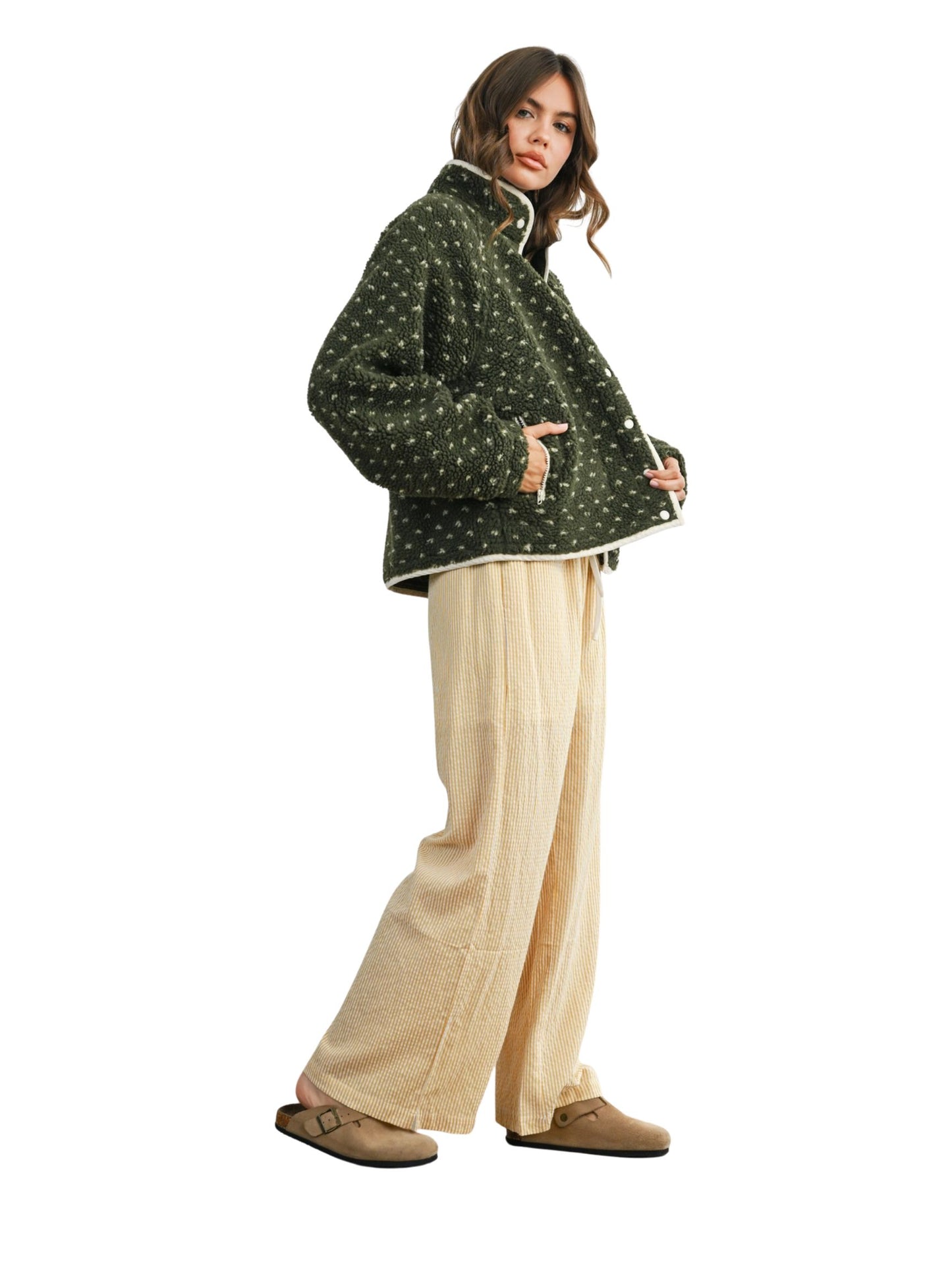 High Pile Fleece Puffer Jacket