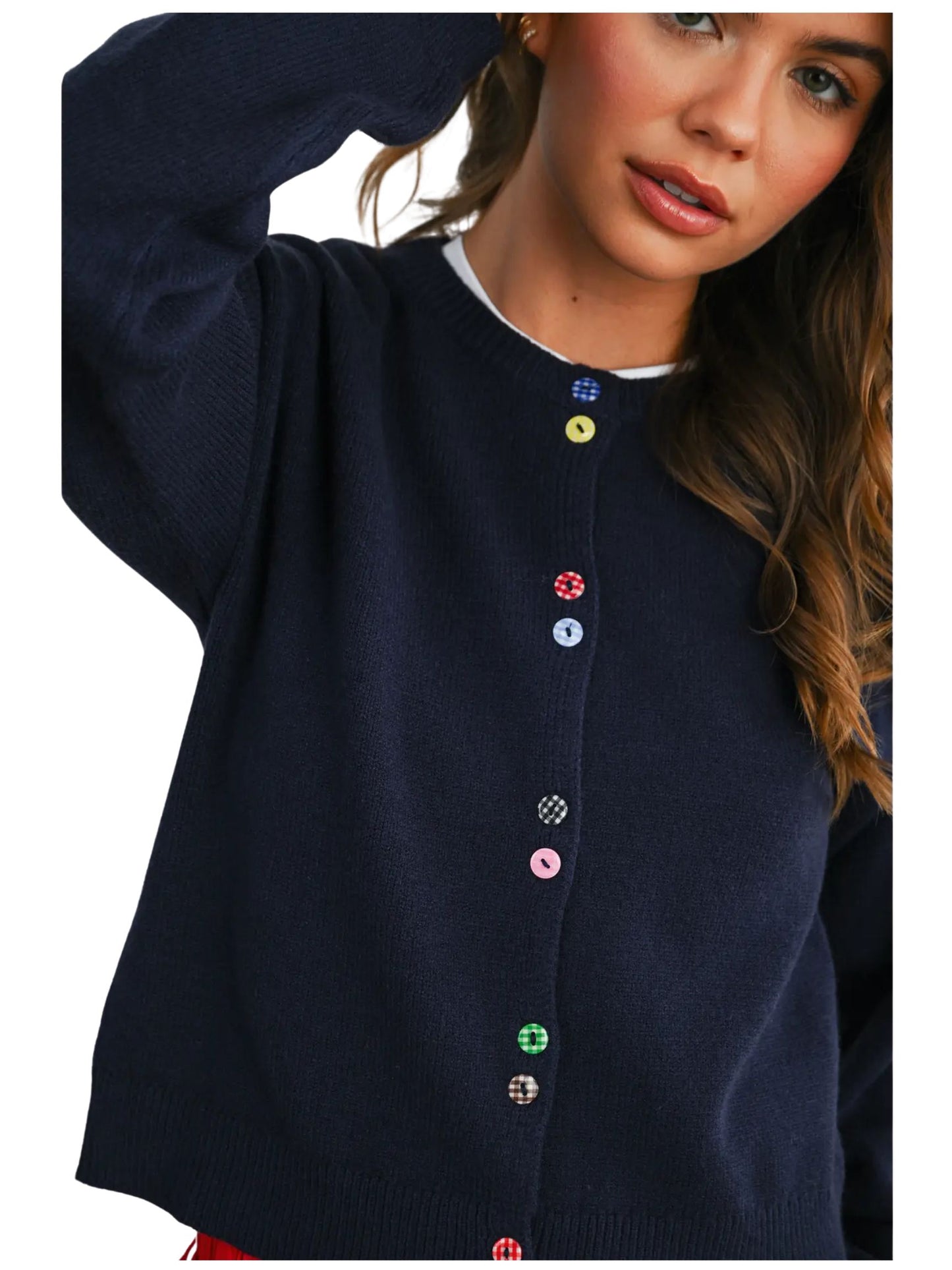 Long Sleeve Buttoned Cropped Cardigan