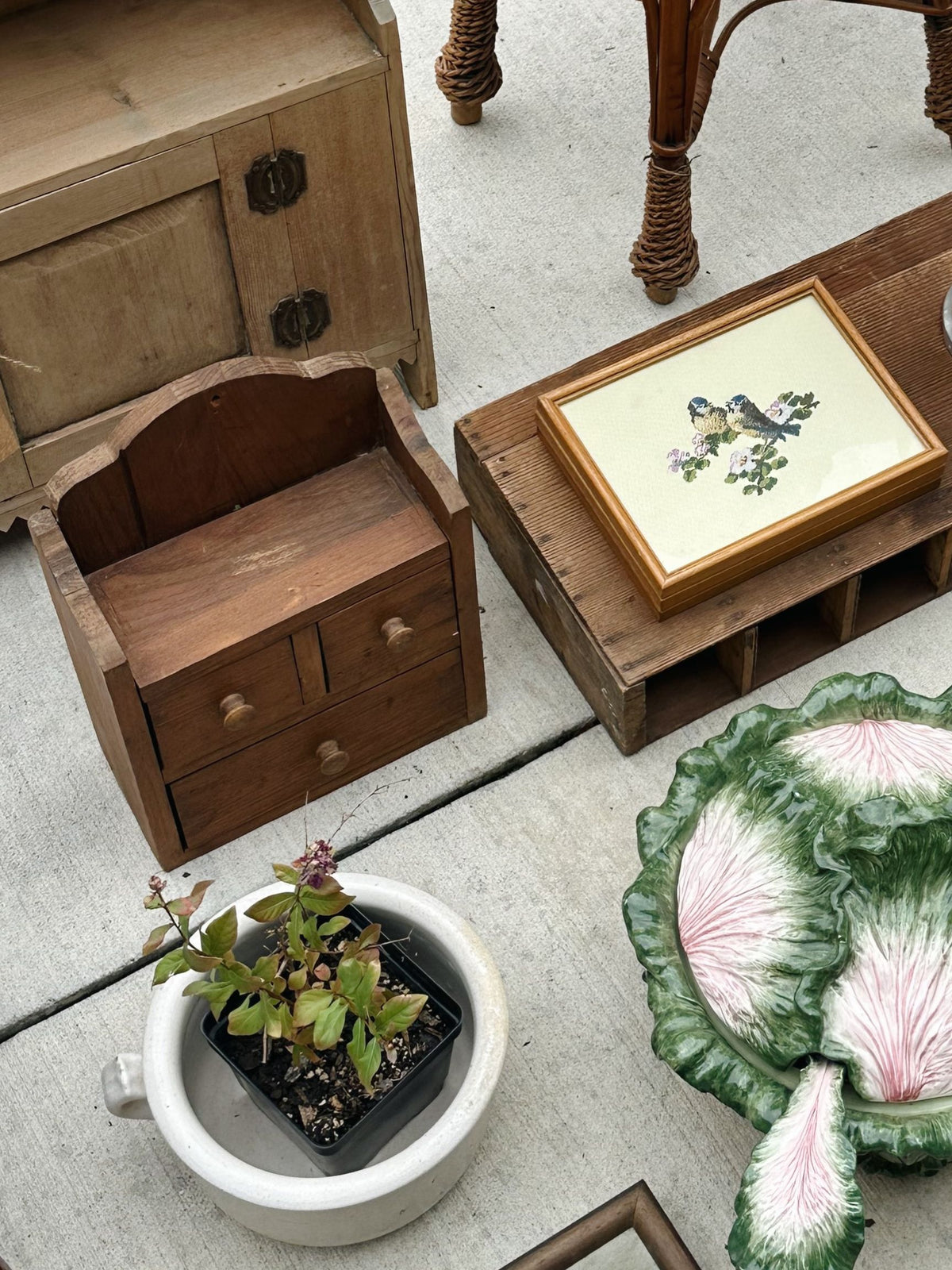 Vintage Primitive Wood Wall Cabinet
