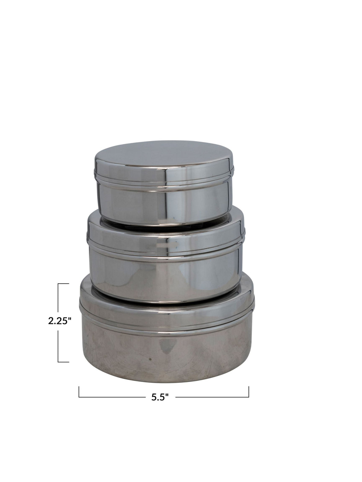 Stainless Steel Containers - Set of 3