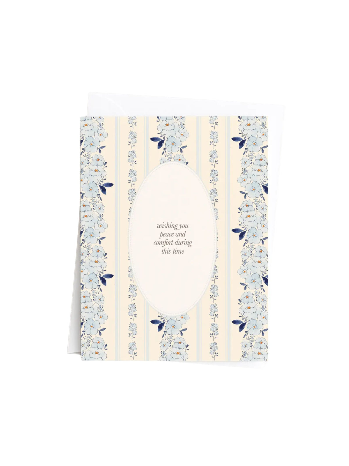 Blue Floral Condolence Card