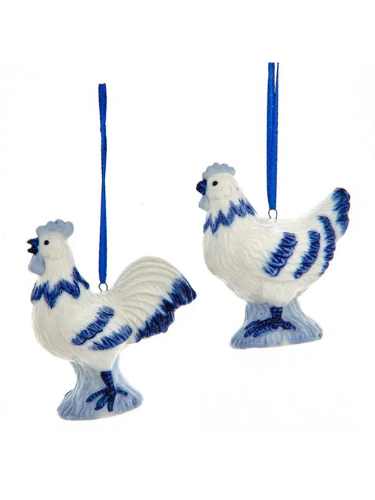 Delft Blue Hen Ornament