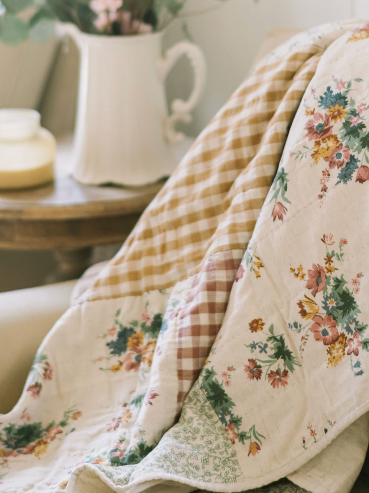 Rosehill Cottage Floral Patchwork Throw