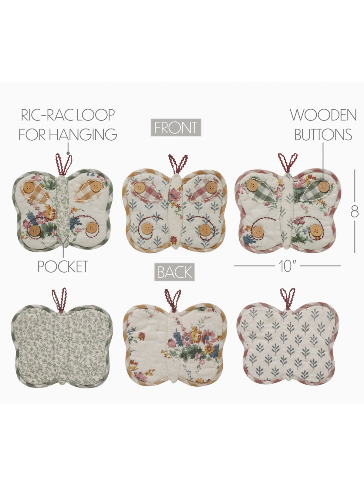 Rosehill Cottage Quilted Butterfly Pot Holder