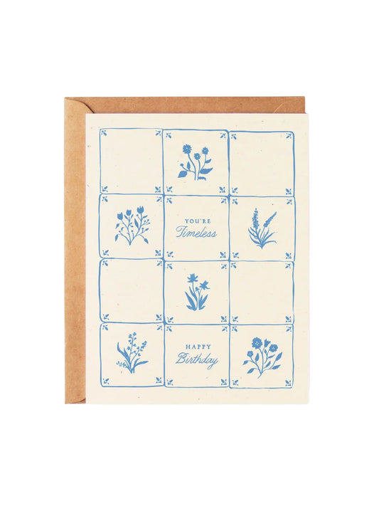 You're Timeless, Happy Birthday - Delft Tiles Greeting Card