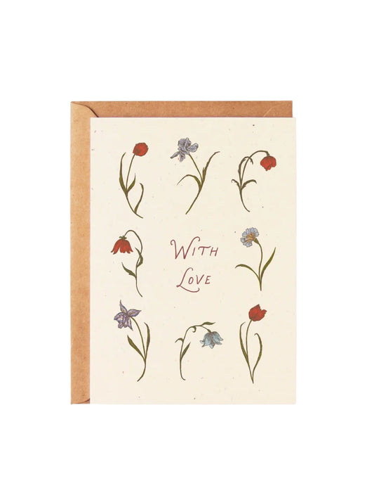 With Love - Dancing Posies Card