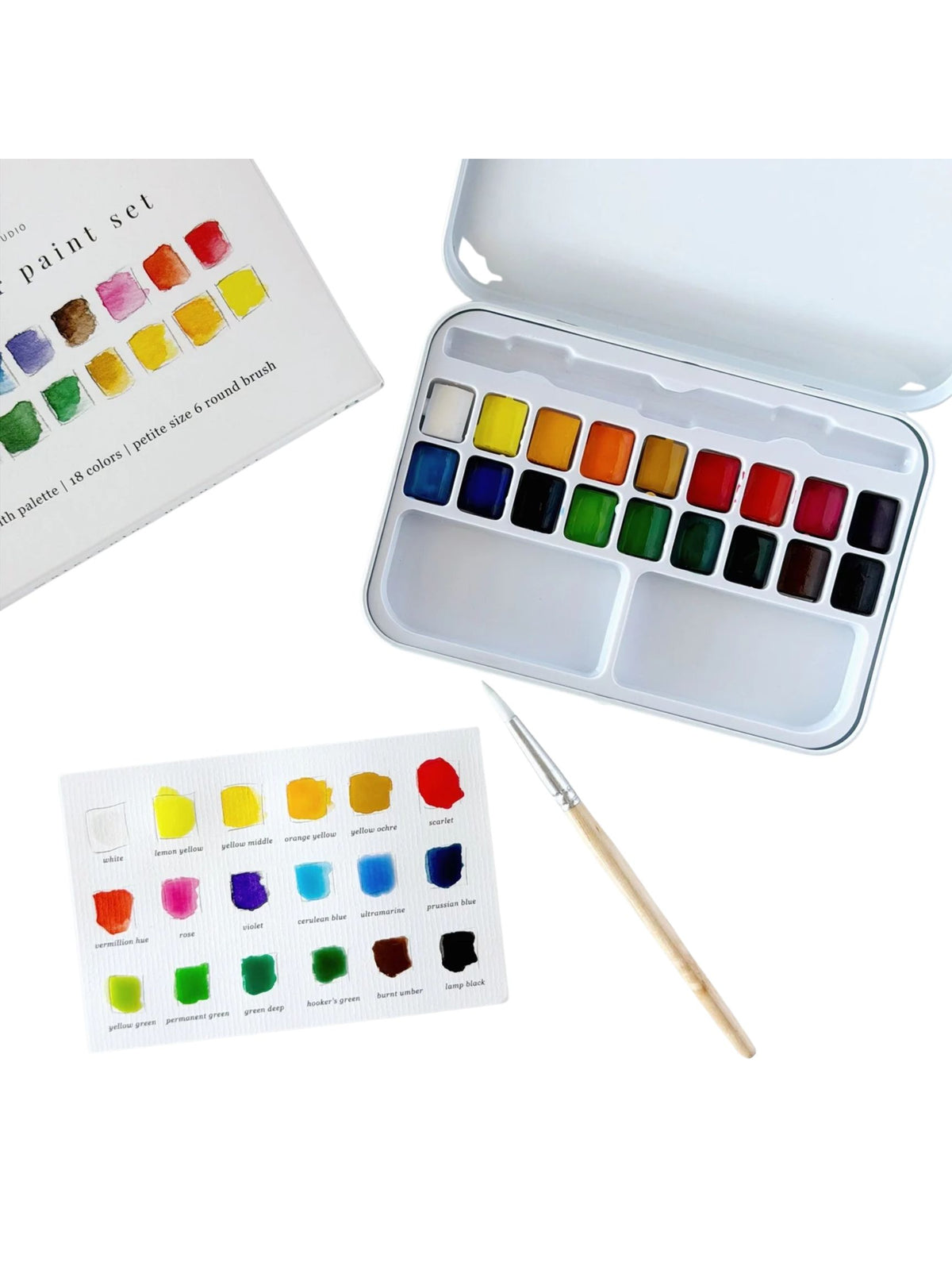 Watercolor Paint Set - 18 colors w/ brush