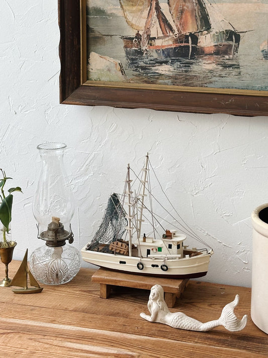 Vintage Model Fishing Boat - Pick Up Only