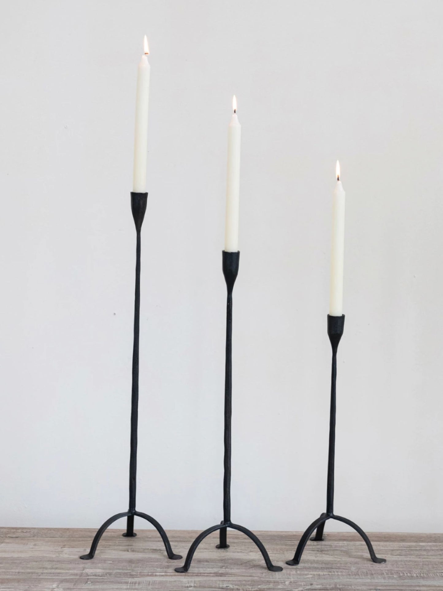 Hand-Forged Cast Iron Footed Taper Holder - Pick Up Only