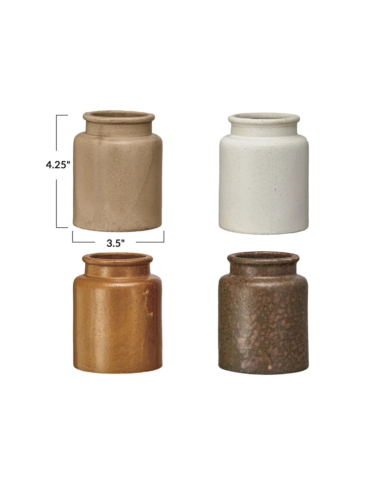 Vintage Reproduction Mustard Crock, 4 Colors