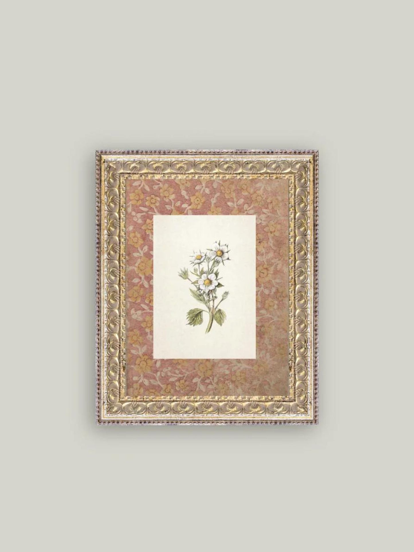 Daisies on Pattern Framed Picture