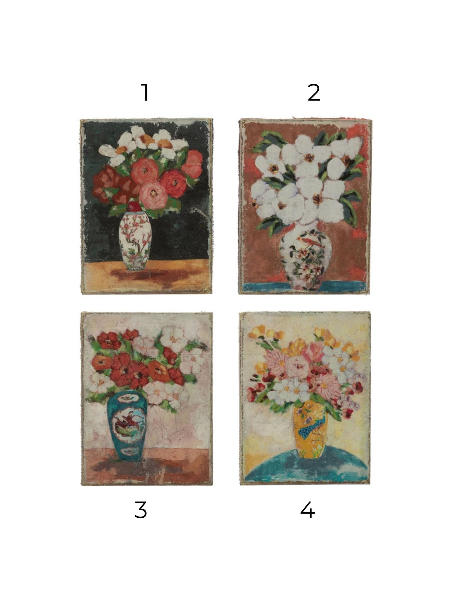 Canvas Wall Décor with Flowers in Vase