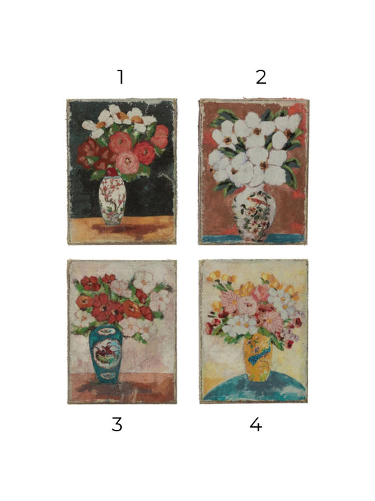 Canvas Wall Décor with Flowers in Vase