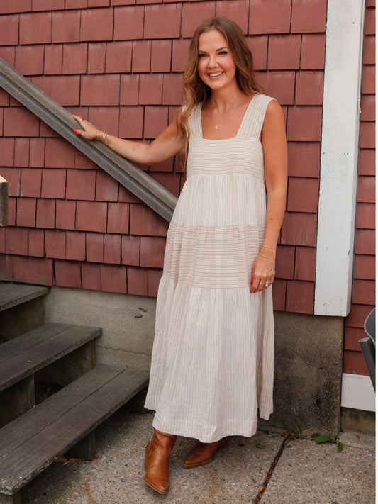 Cotton Stripe Maxi Dress