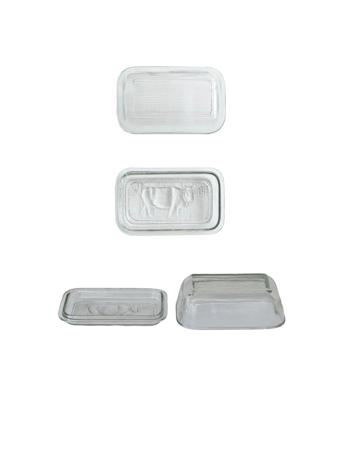 Pressed Glass Butter Dish w/ Cow (PICK UP ONLY)