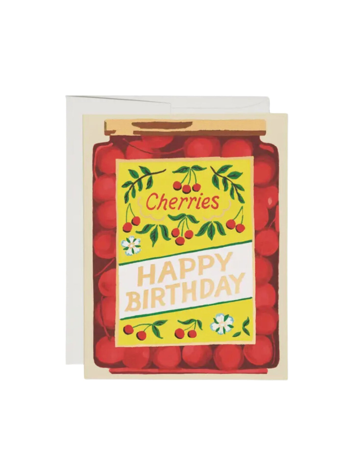 Jar of Cherries Birthday Greeting Card
