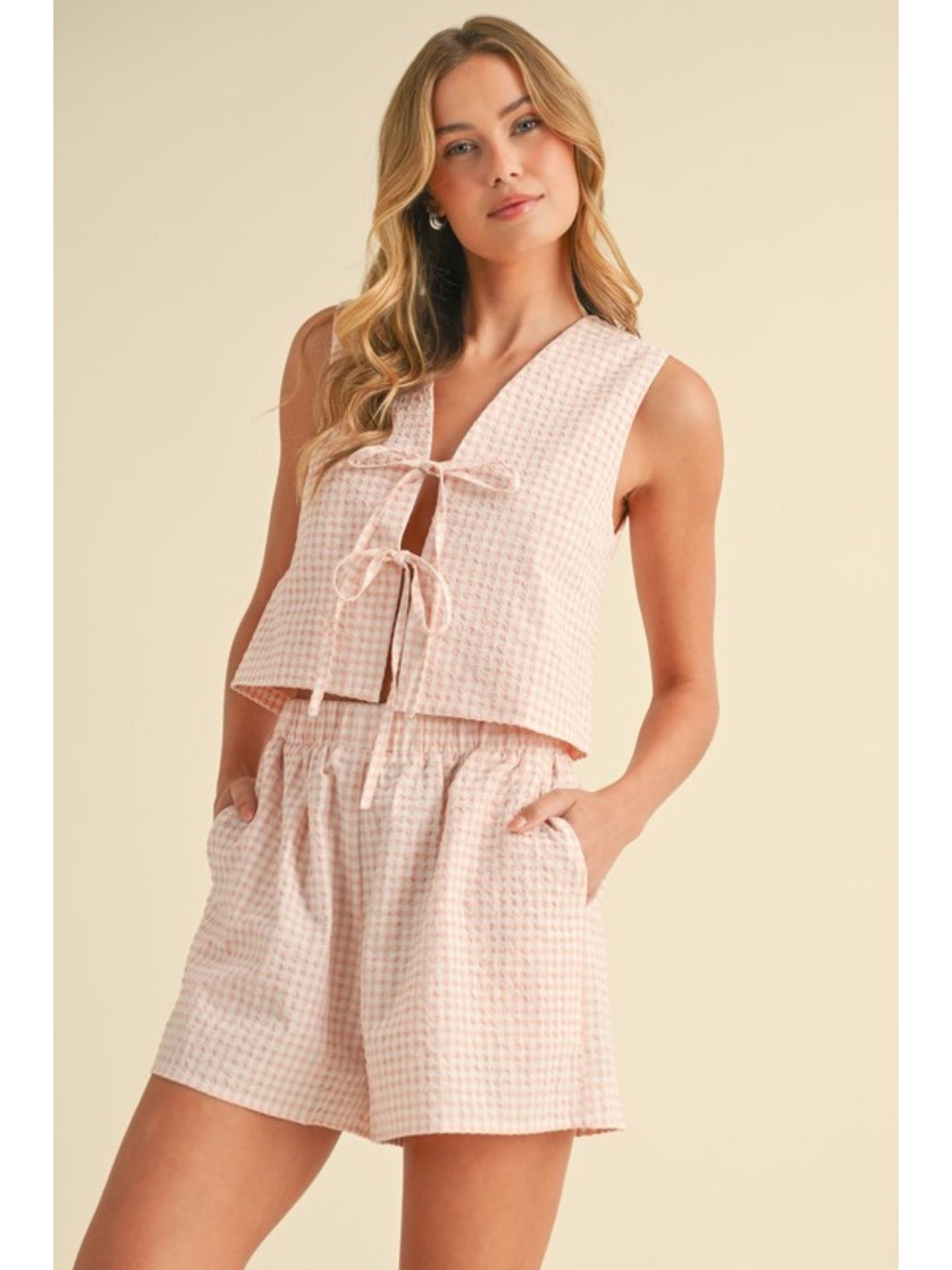 Rachel Textured Gingham Top