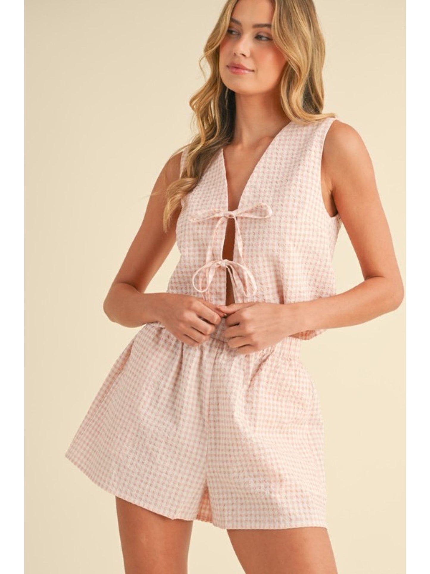 Rachel Textured Gingham Top