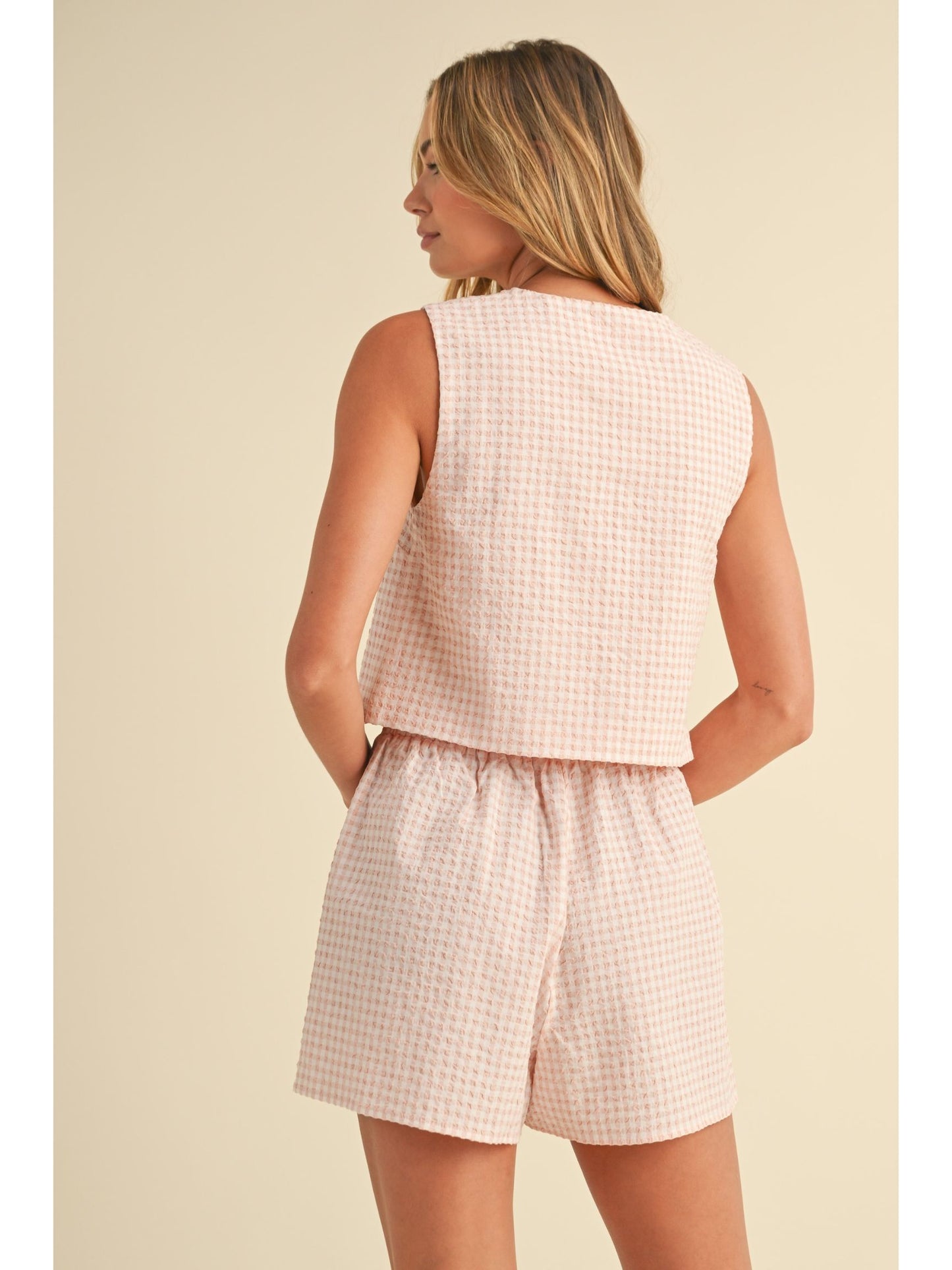 Rachel Textured Gingham Shorts