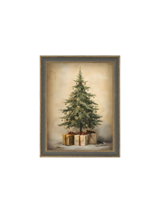 Christmas Tree with Presents Framed Picture