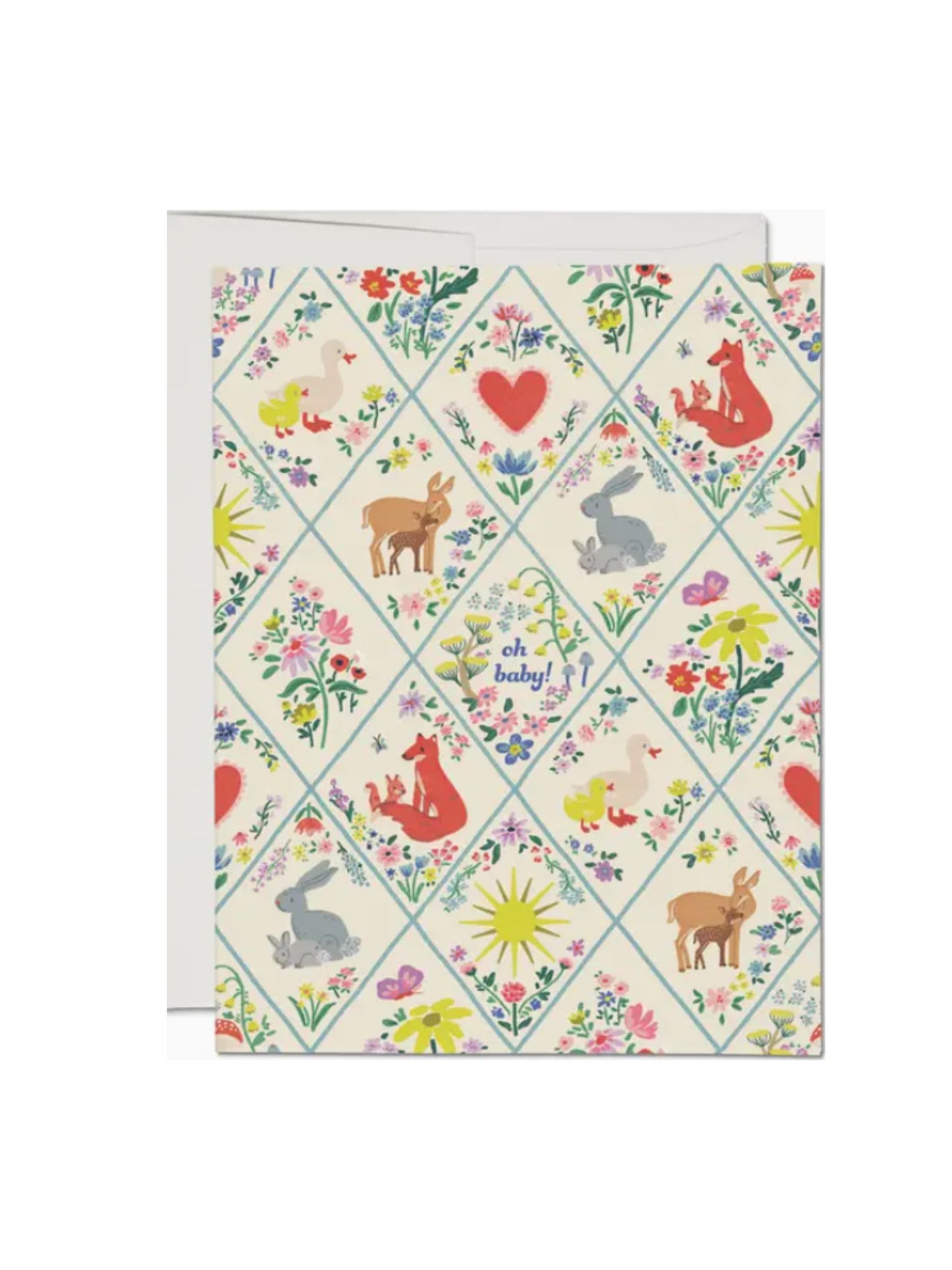 Woodland Critters Baby Greeting Card