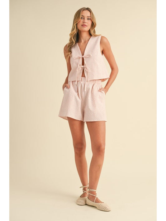 Rachel Textured Gingham Shorts