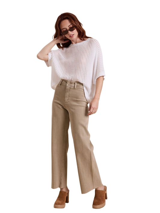 Franny Straight Wide Leg Pants - Stone