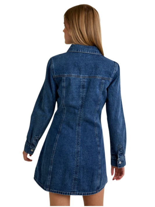 Denim Button Up Mini Dress