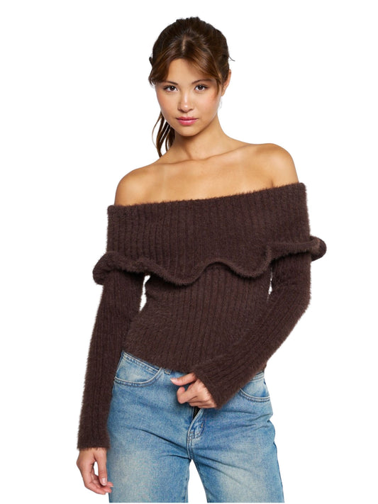 Off The Shoulder Wire Sweater Top