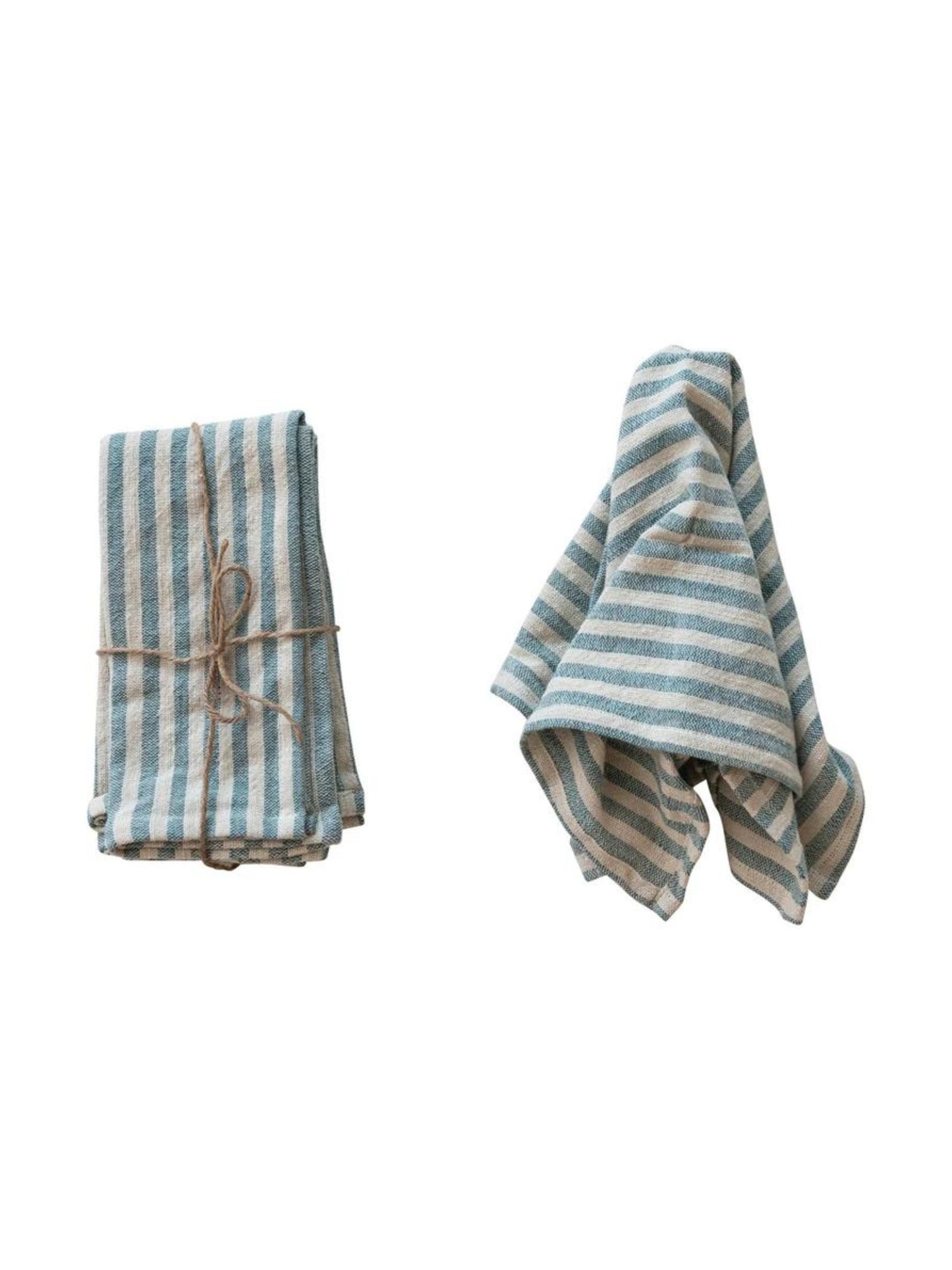 Woven Cotton Napkins w/ Stripes, Set of 4